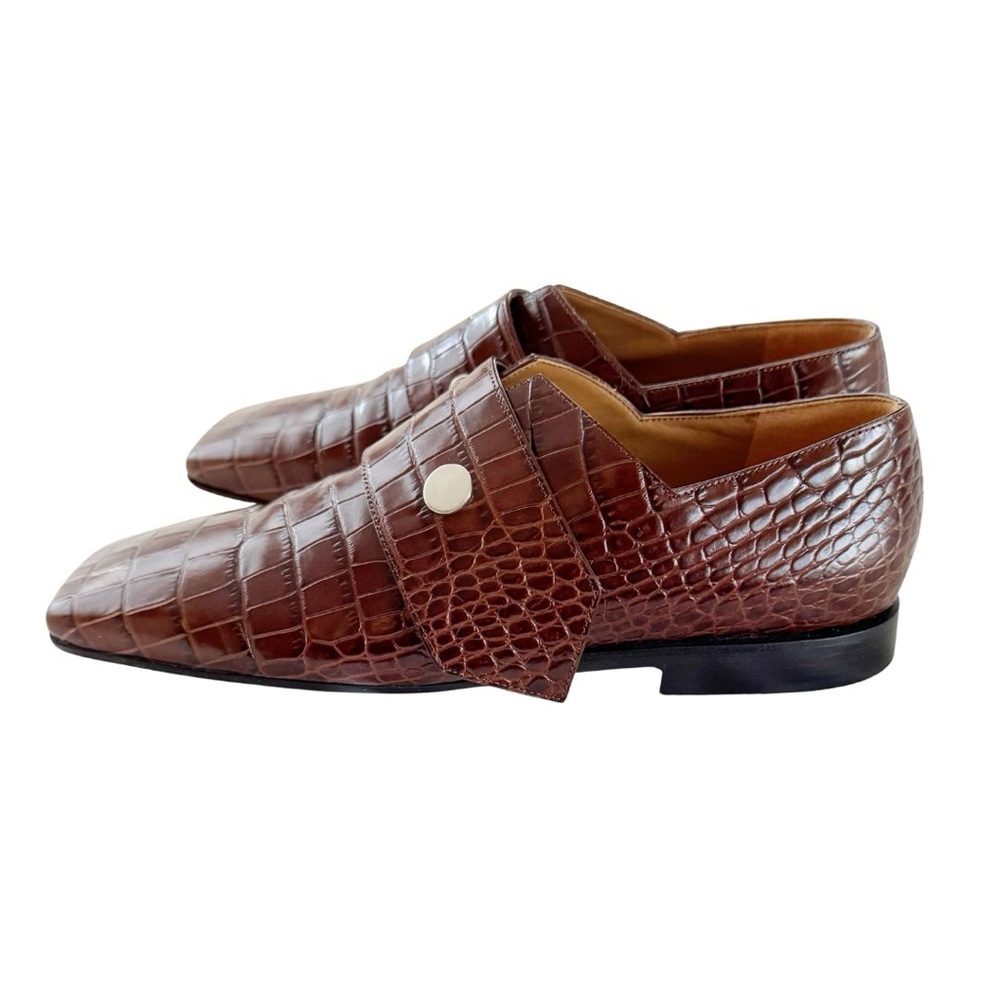 Victoria Beckham Square Toe Buckle Loafer Cognac Sz 39 - Picture 2 of 12